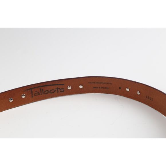 Vintage Talbots Brown Genuine English Saddle Hide Leather Skinny Belt Size S - Picture 8 of 10